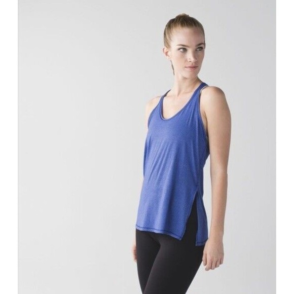 lululemon athletica Tops - Lululemon Women's Size 2 Sweat it Out Tank Blue Racerback Sports Classic